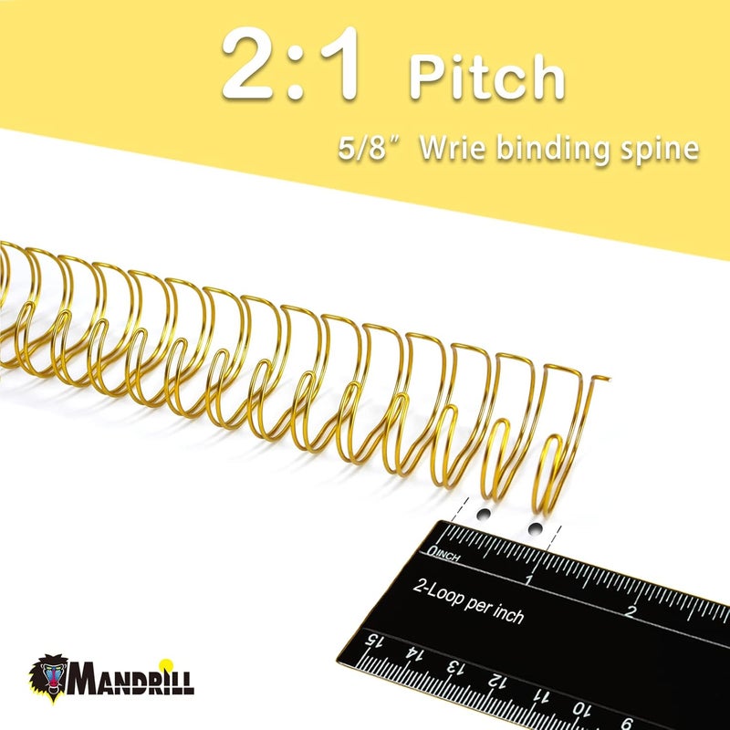 RAYSON WR21159M Wire Binding Spines, Multicolor, 2:1 Pitch Double Loop Binding Wires 5/8 Inch, 21-Loop Wire Ring Pack of 50 with Black, Gold, Blue, White, Silver - Image 2